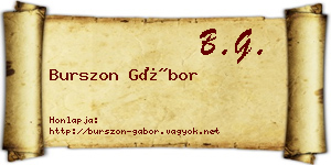 Burszon Gábor névjegykártya