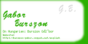 gabor burszon business card